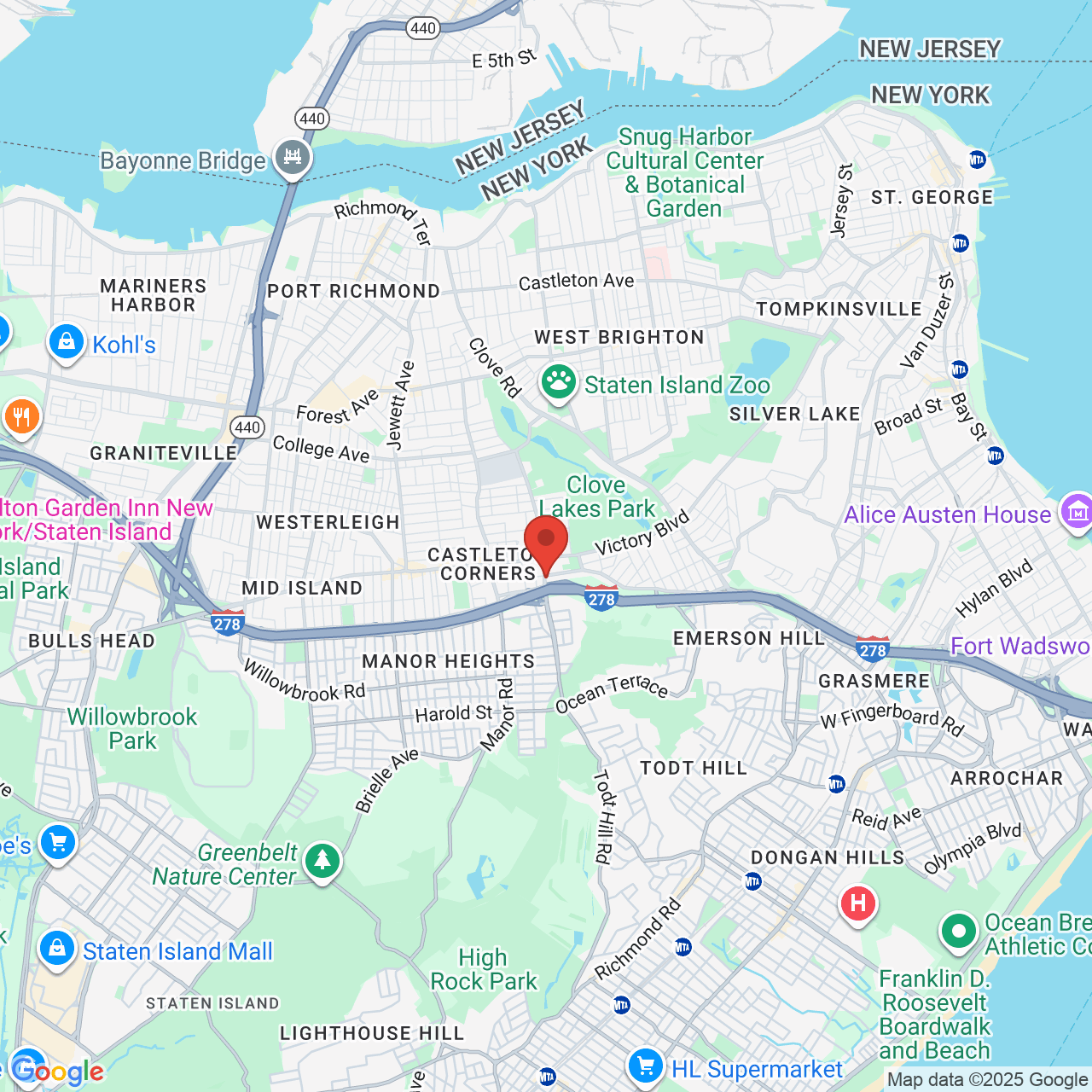 Google map image of our location in 104 Windsor Rd Staten Island, NY